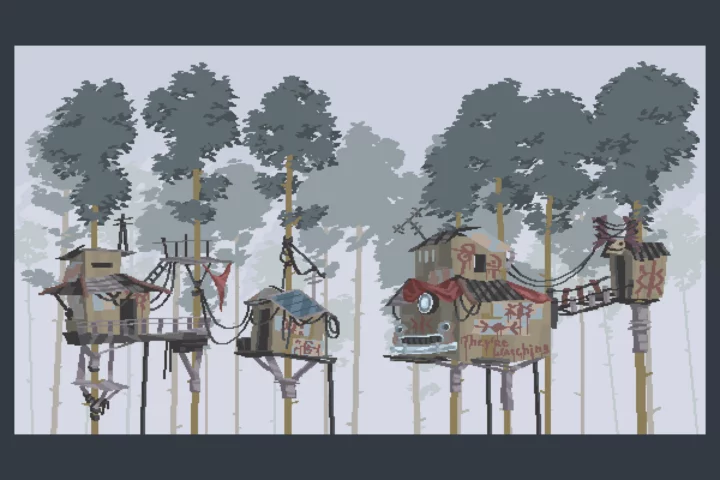 4个精美的视差效果像素游戏末日背景图片素材