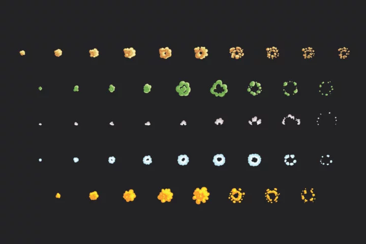 10个精美的矢量2D卡通爆炸动画特效素材