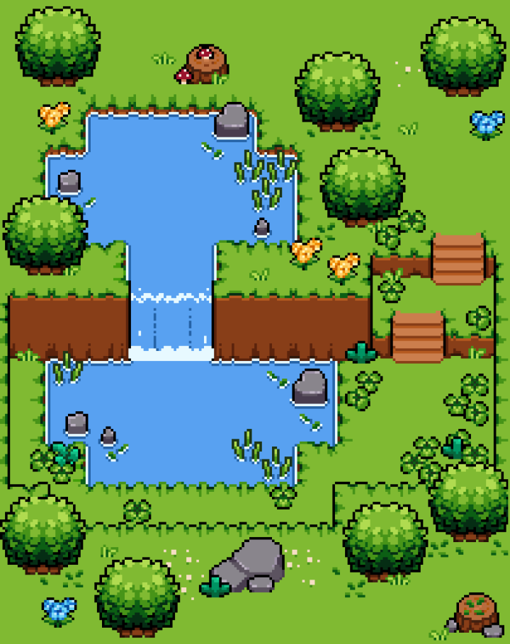 免费的可爱像素农场图块集素材