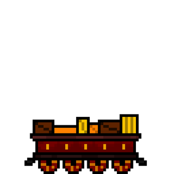 免费的像素红色六节车厢蒸汽火车套装素材