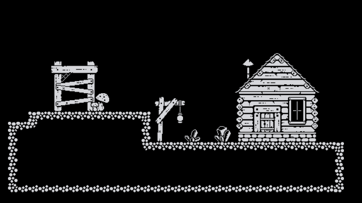 1bit的黑白像素矿井资产素材