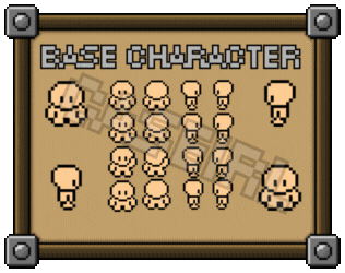 免费的16*16四向行走像素基础角色动画模板素材