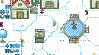 16*16的季节性阳光与喷泉像素奇幻梦境村庄图块集资产素材