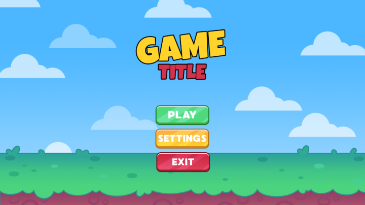 免费的2D卡通风格UI入门按钮素材