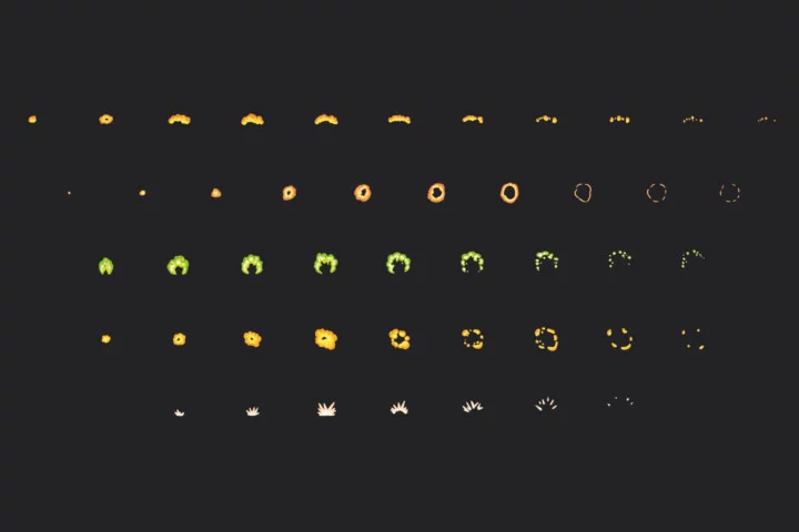 10个精美的矢量2D卡通爆炸动画特效素材