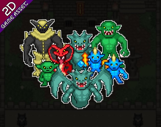 12个精美的静态像素战斗怪物素材04