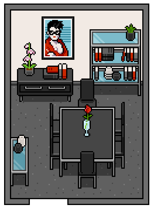 32*32自上而下俯视角的像素时尚现代家具素材