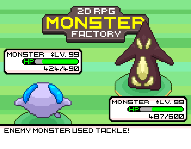 8种静态复古怪物工厂像素回合制游戏怪物资产素材第十部分