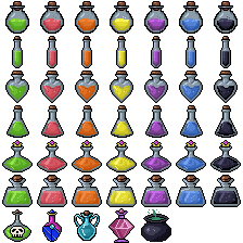 42种不同的像素魔法药水素材