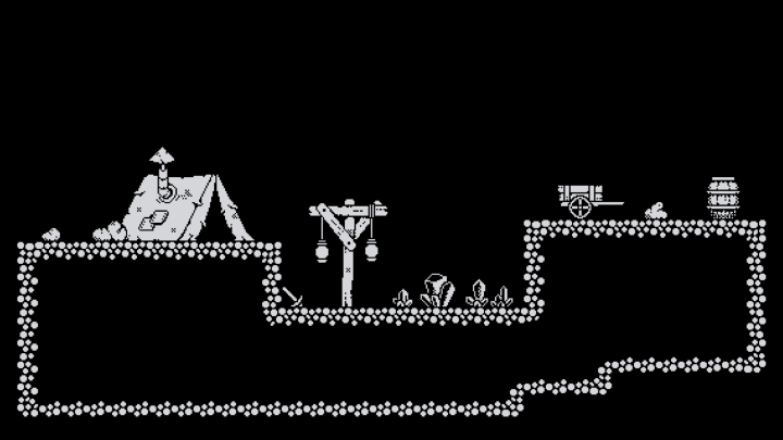 1bit的黑白像素矿井资产素材