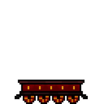 免费的像素红色六节车厢蒸汽火车套装素材