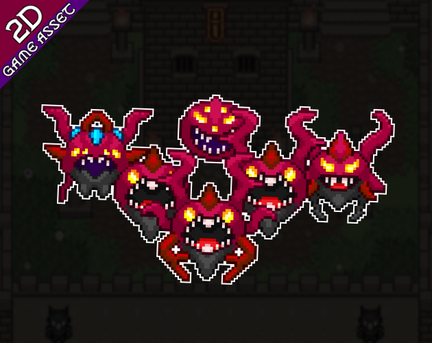 12种精美的静态像素战斗怪物素材01