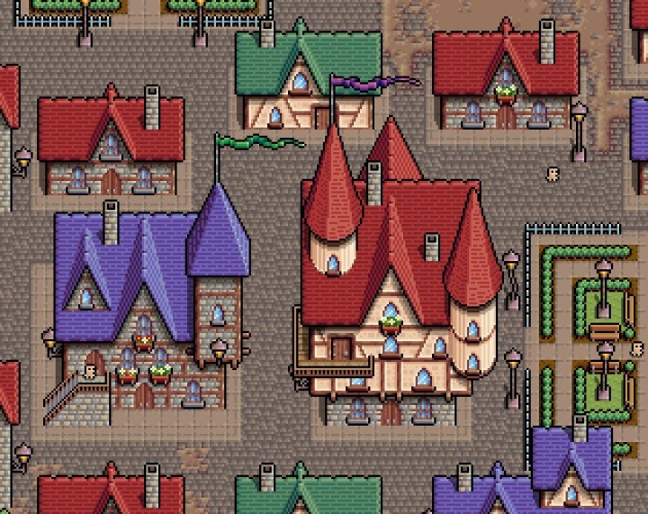 精美的8*8繁华迷你奇幻像素中世纪城市资产素材