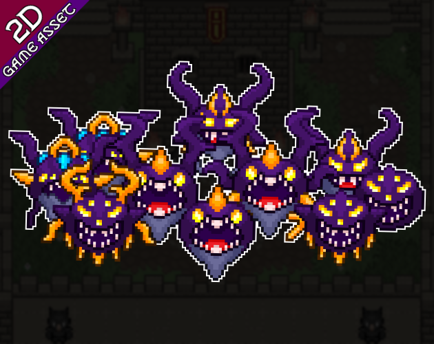 12种精美的静态像素战斗怪物素材01