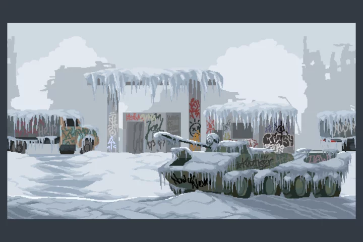 4个精美的视差效果像素游戏末日背景图片素材