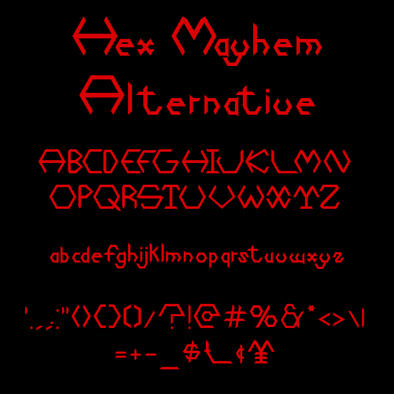风格化的Hex Mayhem六边形字体素材