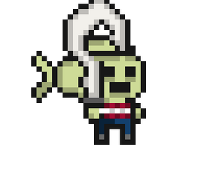 免费的横版像素游戏鱼人NPC角色动画素材