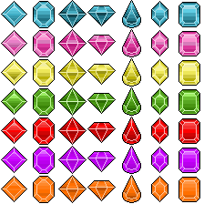 49个免费奇幻像素水晶和宝石素材