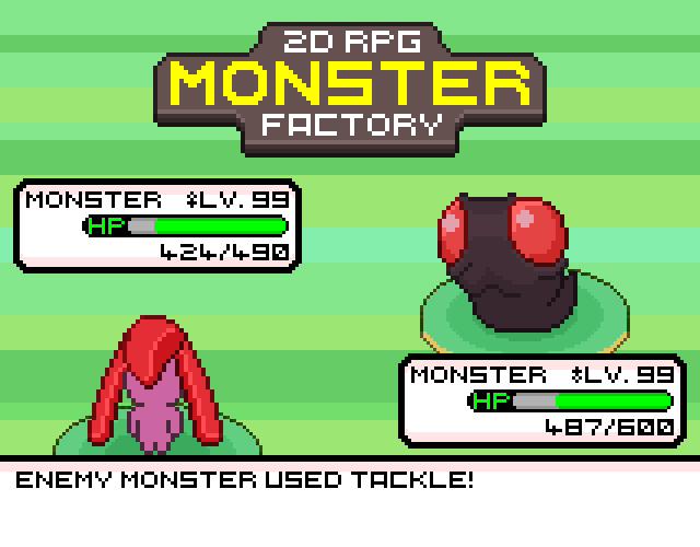 8种静态复古怪物工厂像素回合制游戏怪物资产素材第十部分