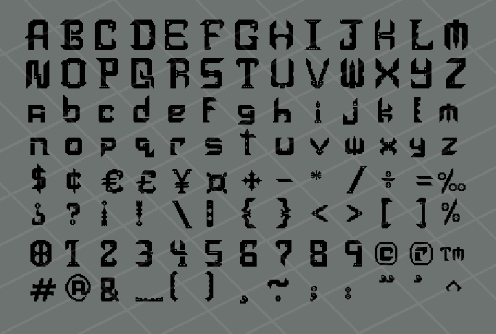 一款专为机械爱好者设计的像素艺术字体