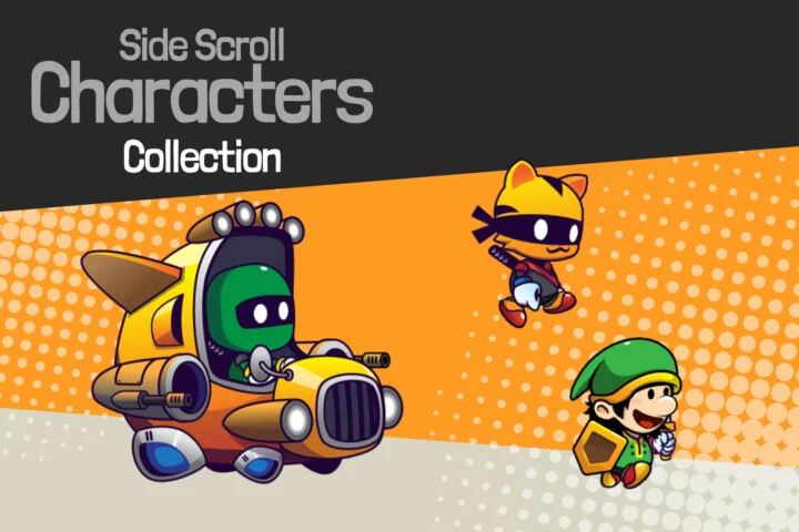 3个可爱的矢量卡通2D人物英雄动画素材