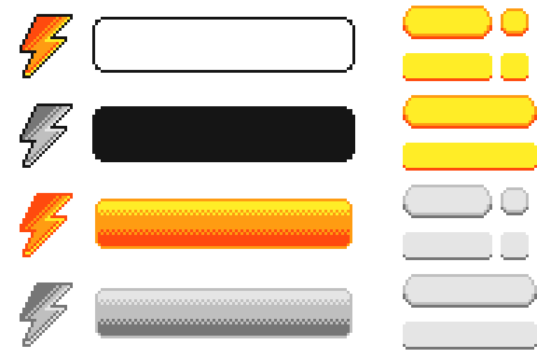 各种颜色的免费像素用户界面UI素材