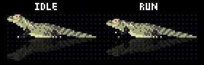 免费的像素游戏动物科莫多巨蜥动画素材