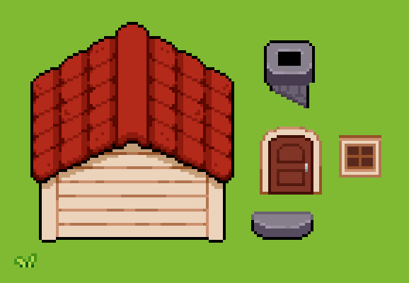 免费的可爱像素农场图块集素材