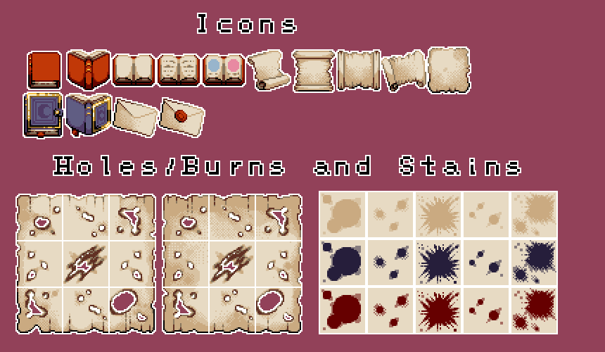 可用于GUI或任何项目的像素艺术纸张素材