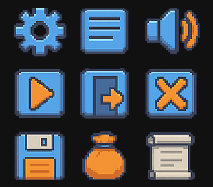 9个免费的像素游戏用户界面UI/UX图标素材