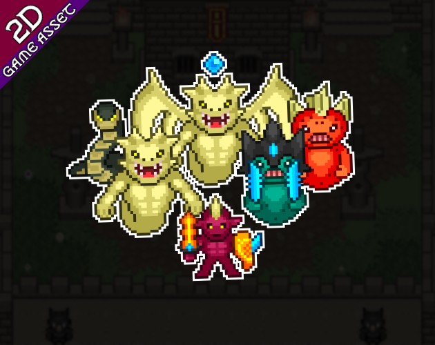 12个精美的静态像素战斗怪物素材04