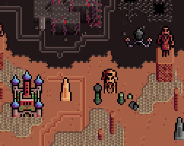 完整的4*4像素迷你奇幻世界地图图块集素材