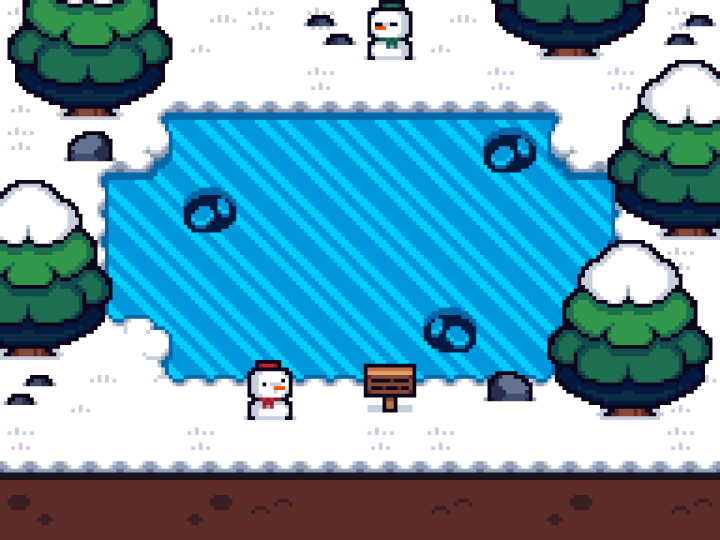 16*16的俯视角免费像素冬季瓷砖素材