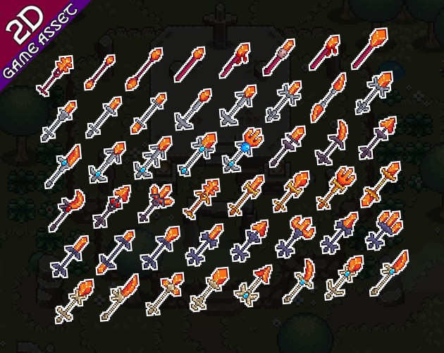 400+的32*32像素武器长矛图标素材