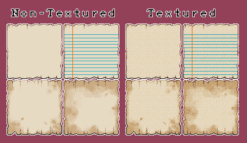 可用于GUI或任何项目的像素艺术纸张素材