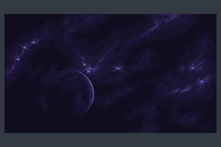4个极简的视差效果像素太空背景图片素材