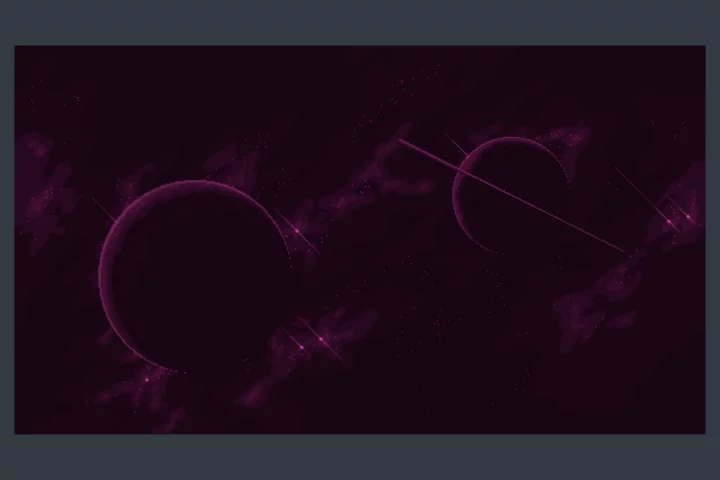 4个极简的视差效果像素太空背景图片素材