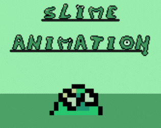 一套全新的绿色像素史莱姆动画素材