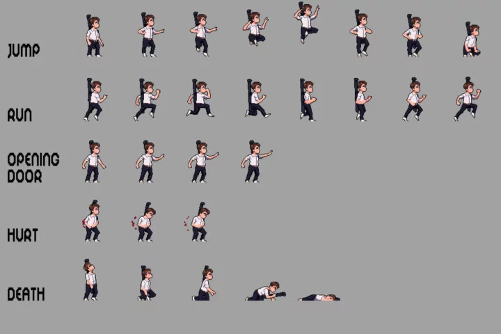 3个动漫风格横版像素校园男生角色动画素材2