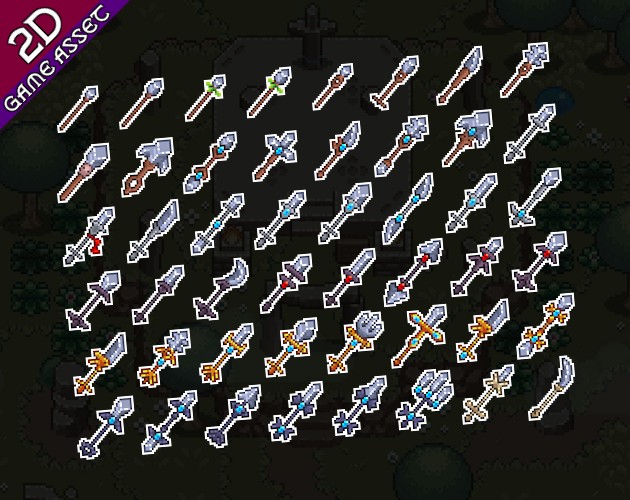 400+的32*32像素武器长矛图标素材