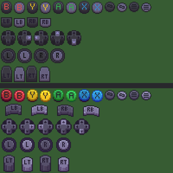 免费的像素键盘和控制器输入图标素材