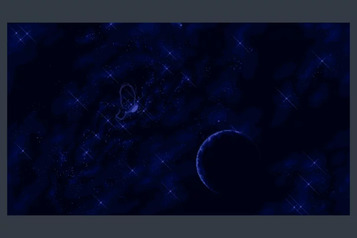 4个极简的视差效果像素太空背景图片素材