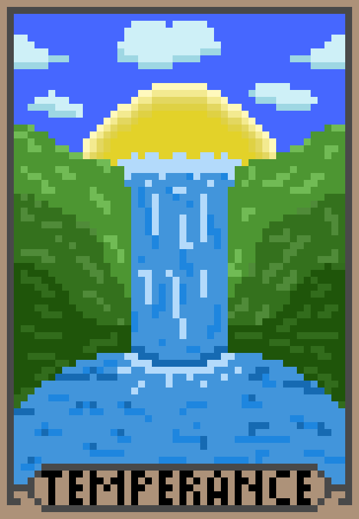 一系列免费的像素阿尔卡纳塔罗牌素材