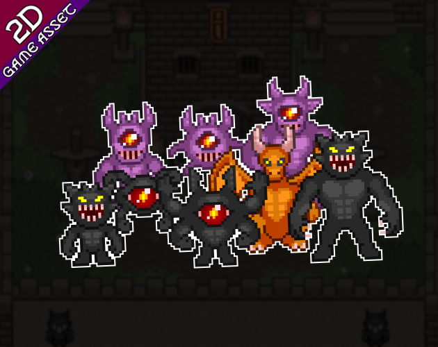 12个精美的静态像素战斗怪物素材05