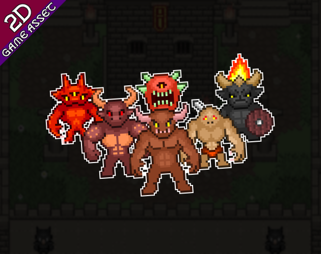 12个精美的静态像素战斗怪物素材03