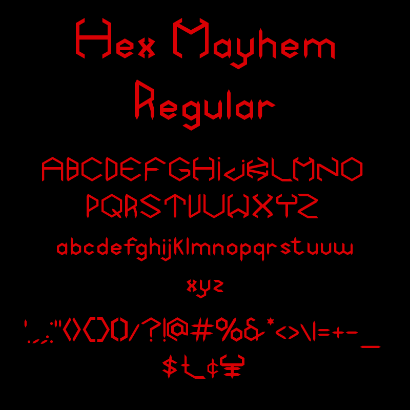 风格化的Hex Mayhem六边形字体素材