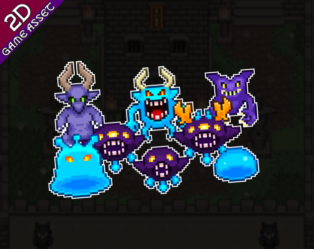 12个精美的静态像素战斗怪物素材02