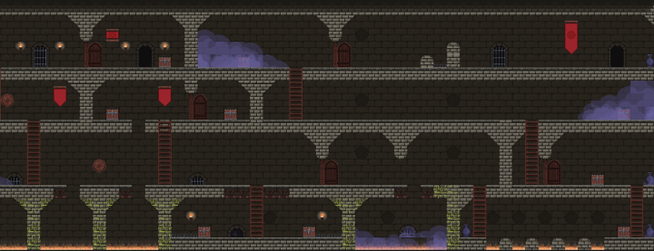 一组免费的32*32像素地牢城堡图块集素材