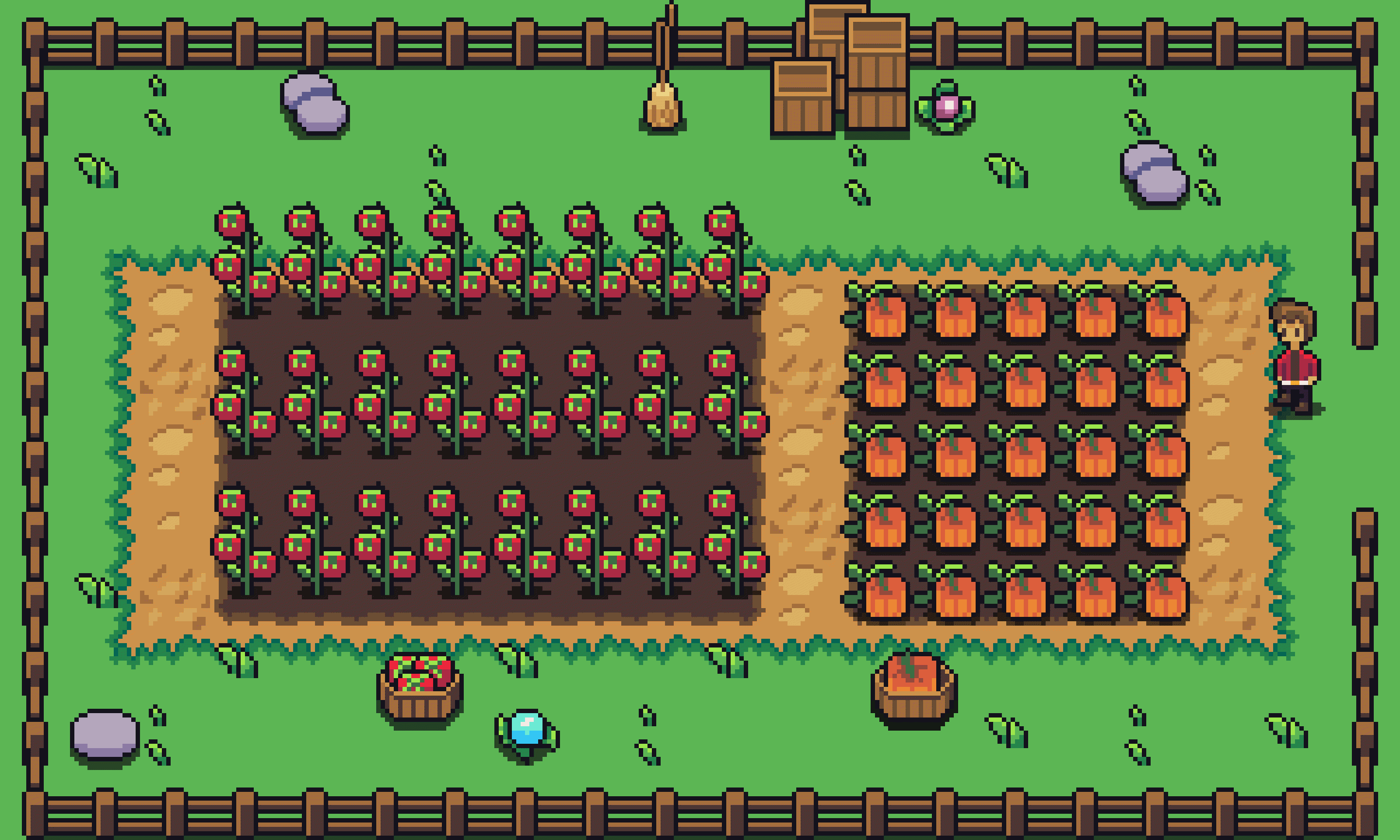 宁静祥和的免费像素柳树谷村庄图块集素材