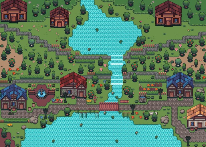 小巧可爱的16*16像素小屋图块集素材